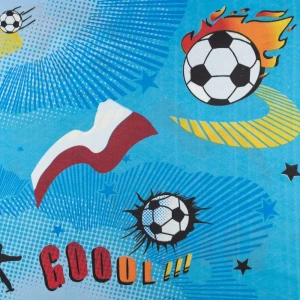 Tkanina Dekoracyjna wzór piłkarski kolor niebieski