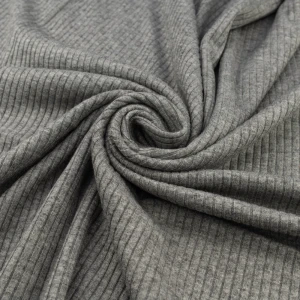 Dzianina wiskozowa prążek kolor szary melanż
