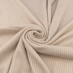 Dzianina wiskozowa prążek kolor jasny beżowy