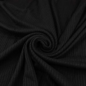 Dzianina wiskozowa prążek kolor czarny