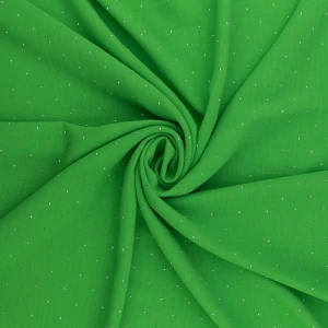 Tkanina American Krepa z cyrkoniami kolor zielony