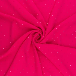 Tkanina American Krepa z cyrkoniami kolor magenta