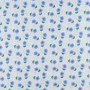 Muślin Bawełniany wzór kwiaty kolor biały