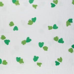 Muślin Bawełniany wzór serca kolor biały