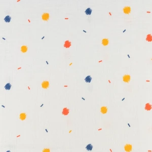 Muślin Bawełniany wzór plamki kolor ecru