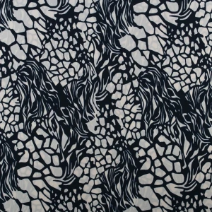 Tkanina Krepa cętki granatowy