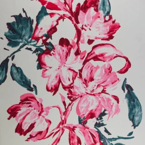 Tkanina Krepa kwiaty KUPON 60 cm ecru