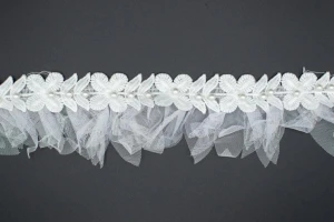 TAŚMA OZDOBNA KORONKA  CT 804 BIAŁA