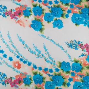 Tkanina Batyst kwiaty jasny różowy