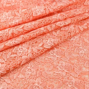Koronka Gipiura na tiulu łososiowy
