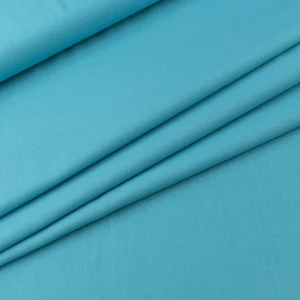 Bawełna Popelina Organiczna jasny brudny turkusowy