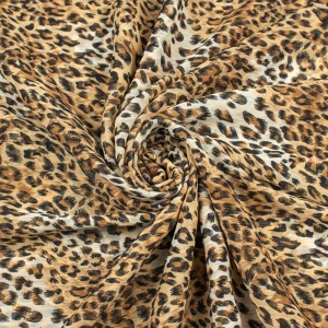 Tkanina Szyfon wzór Panterka kolor beżowy