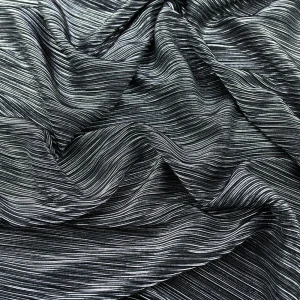 Tkanina Plisowana czarno srebrny