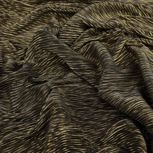 Tkanina Plisowana granatowo złoty