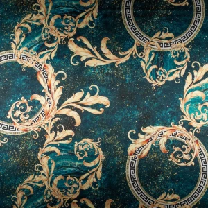 Tkanina Satyna lycra wzór włoski kolor szmaragdowy