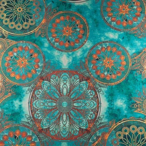 Tkanina Panama orientalny odcienie zielonego