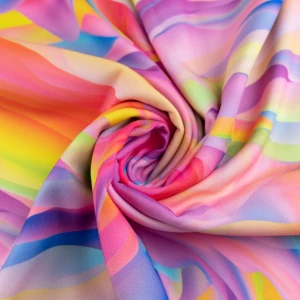 Tkanina wiskoza twill wzór mazany odcienie różowego