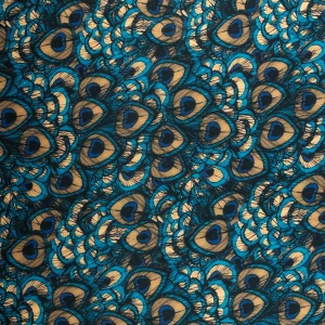 Tkanina wiskoza twill pawie piórka odcienie niebieskiego