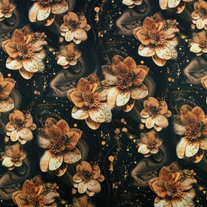 Dzianina dresówka kwiaty