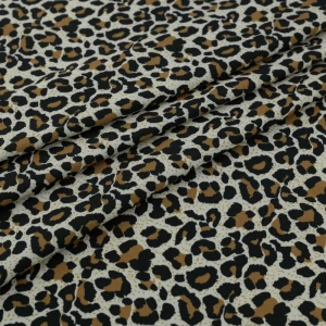 Tkanina Silki panterka beżowo brązowy