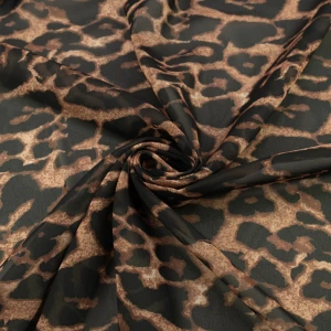 Szyfon wzór panterka brązowy