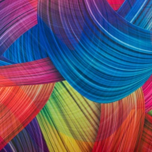 Tkanina szyfon wzór mazany kolorowy