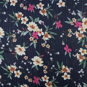 Szyfon kwiaty granatowy