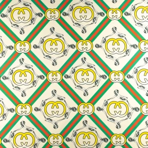 Barbie Marchiano wzór typu Guczi na kremowym tle