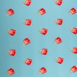 Tkanina Barbie wzór torebki kolor szaro błękitny