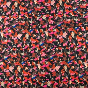 Tkanina wiskoza twill wzór mazany kolor różowy