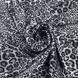 Tkanina Silki Wzór Panterka kolor szary
