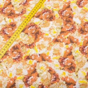 Bawełna wzór kwiaty w odcie. brązu/ żółtego
