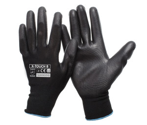 Rękawice robocze X-TOUCH BLACK poliuretan