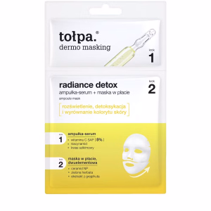 tołpa. 
dermo masking
 
dwuetapowa maska w płachcie, radiance detox ampoule mask, 1 szt.