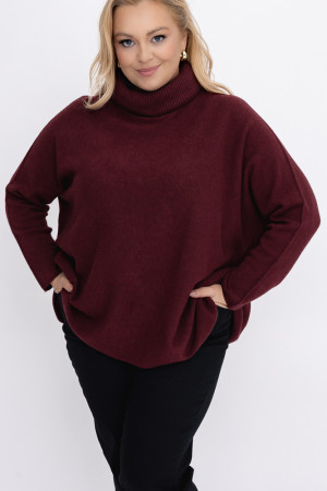 Burgundowy Sweter z golfem MONTIO