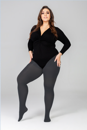 OUTLET Rajstopy ELIZABETH II Plus Size OBSIDIAN SHORT