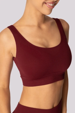 Burgundowy Top prążkowany RIBBED