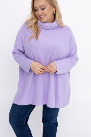 Liliowy Sweter z golfem MONTIO