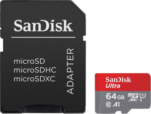 SanDisk Karta pamięci Ultra microSDXC 64GB 140MB/s A1 + Adapter SD