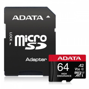 Adata Karta pamięci microSD High Endurance 64GB UHS1 U3 V30 A2 100/80MB/s + Adapter