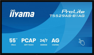 IIYAMA Monitor 55 cali T5529AS-B1AG VA,4K,HDMIx2,USB-C,RJ45,2x10W,WiFi, Android 14, Signal FailOver, Whiteboard, iiSignage2 (CMS), iiControl (DMS)