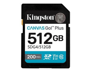 Kingston Karta pamięci SD 512GB Canvas Go Plus 200/160 MB/s C10 U3 V30