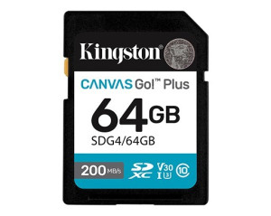 Kingston Karta pamięci SD 64GB Canvas Go Plus 200/100 MB/s C10 U3 V30