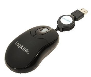 LogiLink Myszka mini z rozwijanym kablem USB