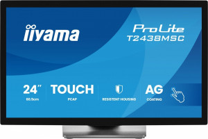 IIYAMA Monitor 24 cale T2438MSC-B2 IPS,FHD,DP,HDMI,2x2W,2xUSB,600(cd/m2), 10pkt.7H,IP1X(FRONT),PION/POZIOM