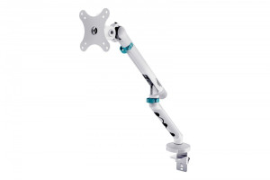 Digitus Ramię biurkowe pojedyncze z zaciskiem i sprężyną mechaniczną 1x LCD max. 35" 10kg, VESA: 75x75, 100x100, białe