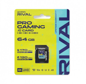 GOODRAM Karta pamięci microSD 64GB Rival UHS-I V30 U3 C10 A2 170/120MBs