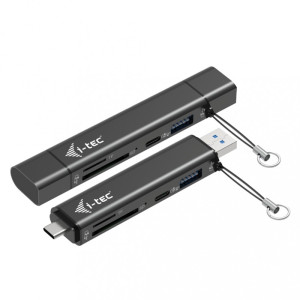 i-tec Czytnik kart USB-C/USB-A Dongle SD TF 2xUSB
