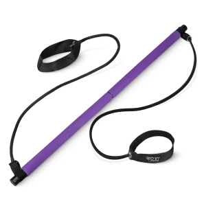 Pilates tréningová tyč s expandérmi fialová