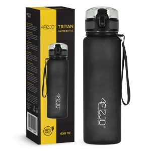 Športová fľaša na vodu 650 ml čierna